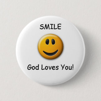 SMILE 6 CM ROUND BADGE