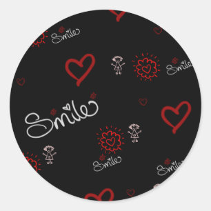 Smile And Be Happy Classic Round Sticker