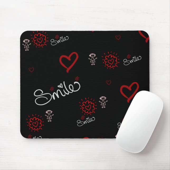 Smile And Be Happy Mouse Pad (With Mouse)