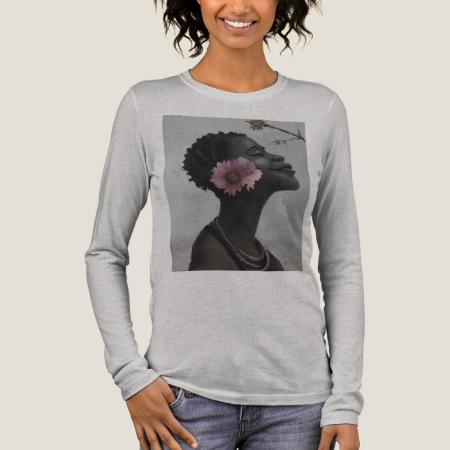 smile and flower Tri-Blend shirt (Front)