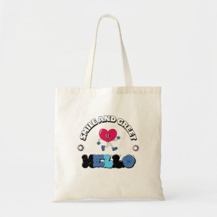 Smile and greet hello quotes tote bag