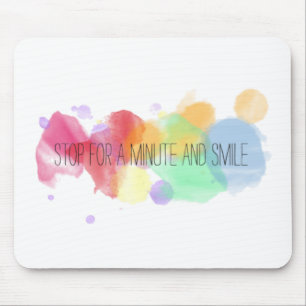 smile and happy peace life with colourful quote mouse pad