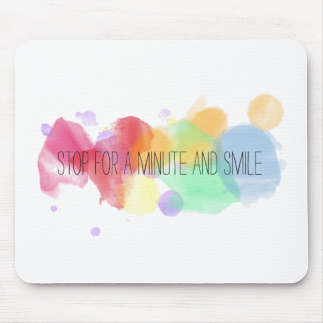 smile and happy peace life with colourful quote mouse pad (Front)