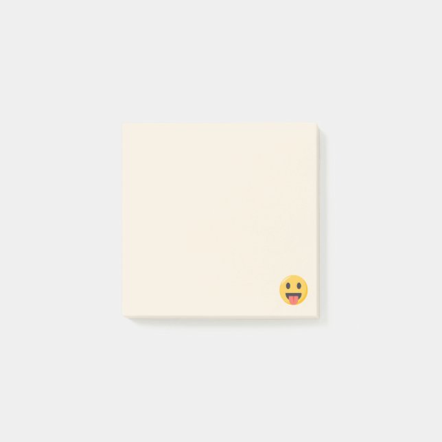 Smile and Tongue Out Emoji Post-it Notes (Front)