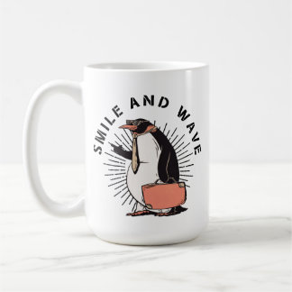 Smile and wave penguin coffee mug