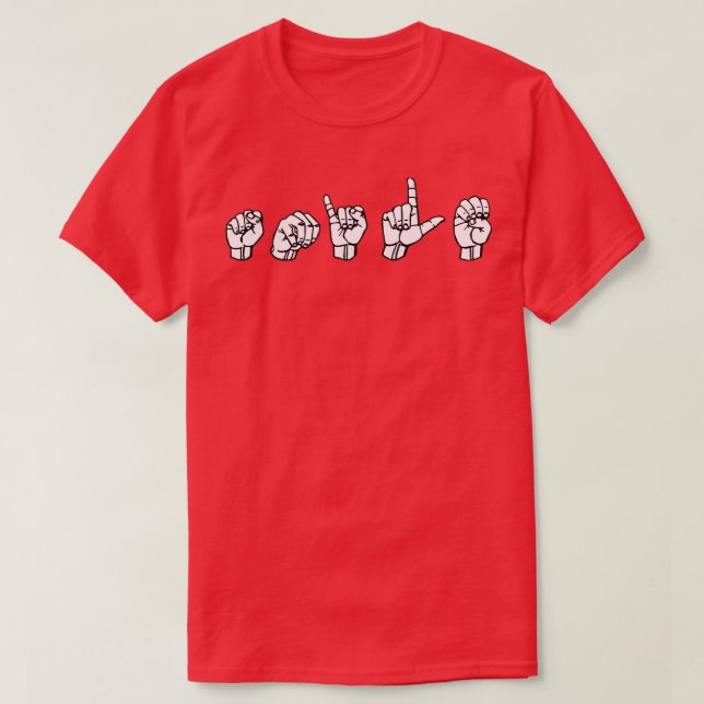 SMILE ASL Sign Language Design 3 T-Shirt (Design Front)