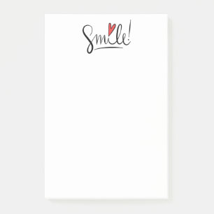 Smile Attitude  Love Red Heart Motivational Post-it Notes