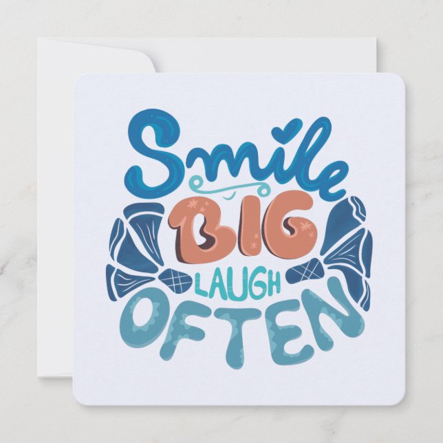 Smile Big Laugh Often: Heartwarming Message Holiday Card (Front)
