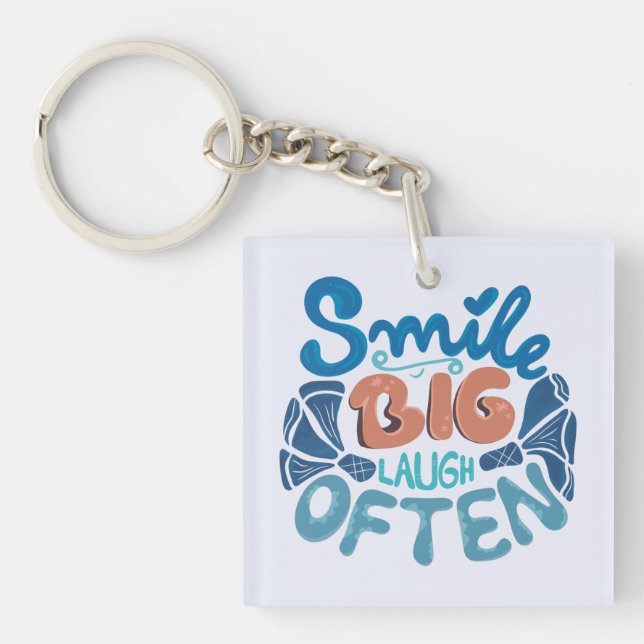Smile Big Laugh Often: Heartwarming Message Key Ring (Front)