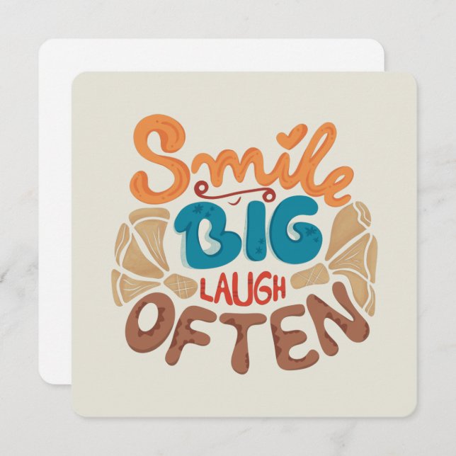Smile Big Laugh Often: Joyful  Holiday Card (Front/Back)
