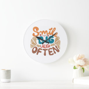 Smile Big Laugh Often: Joyful  Large Clock
