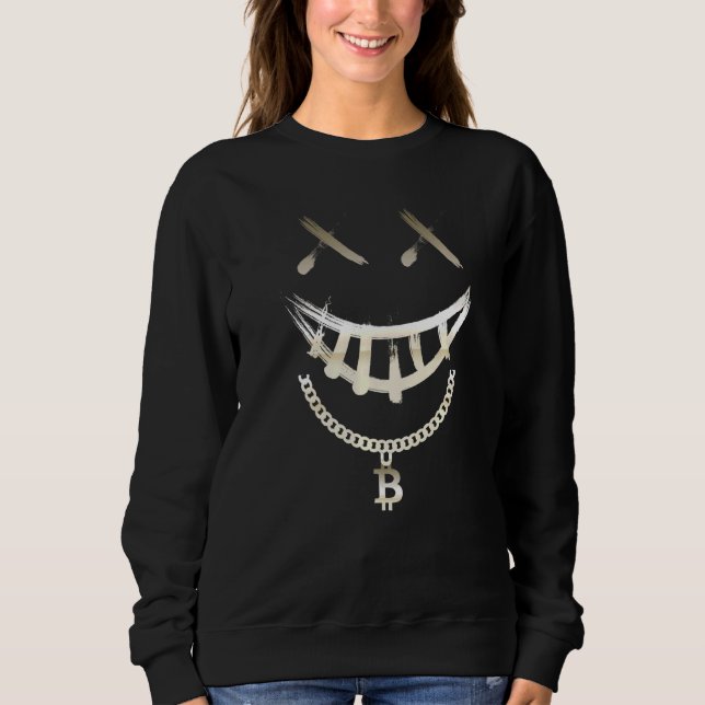 Smile Bitcoin Chain Crypto Blockchain Money Crypto Sweatshirt (Front)