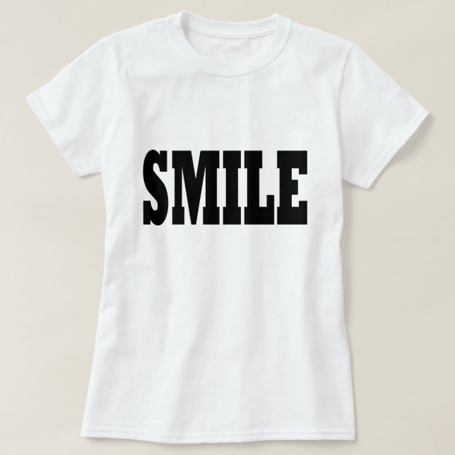 SMILE Black Slogan Typography T-Shirt (Design Front)