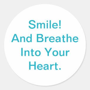 Smile Breathe Pranayama Jeff Hankamer Artjunkhaus Classic Round Sticker