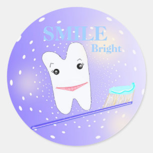 Smile Bright Dental Classic Round Sticker