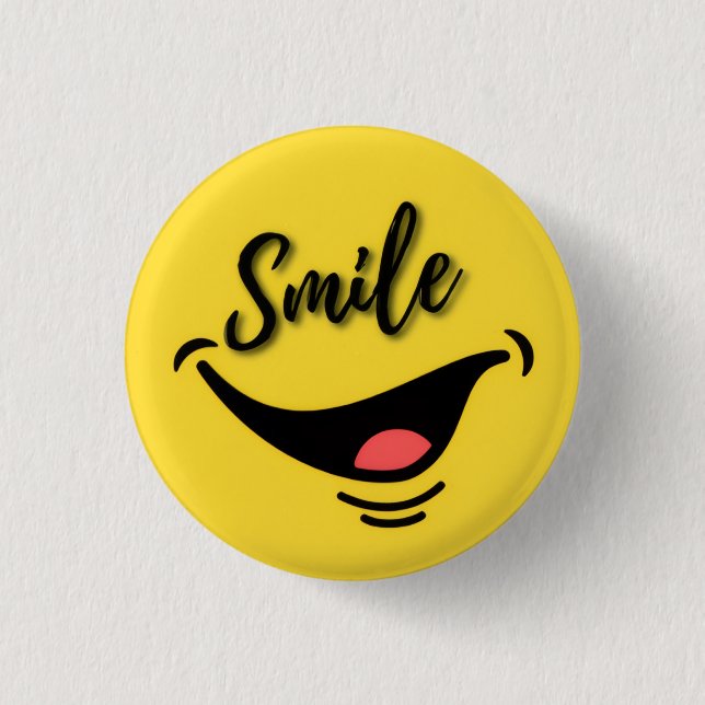 Smile 😊 | Cheerful Yellow Badge | Positive Vibes (Front)