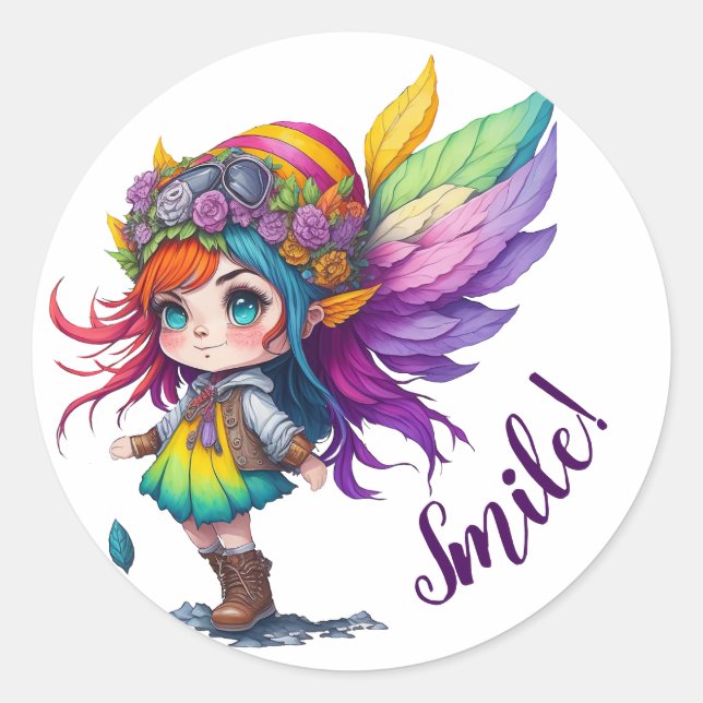 Smile! Classic Round Sticker (Front)