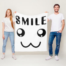 "Smile " Cool Motivational Fleece Blanket