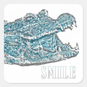 Smile Crocodile  Square Sticker