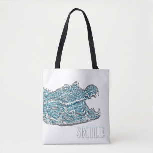Smile Crocodile Tote Bag