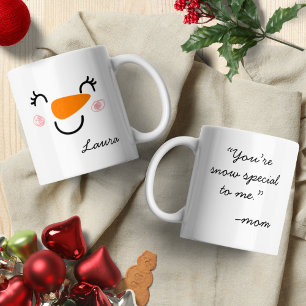 Smile Cute Snowman Face with Message From Mum Coffee Mug