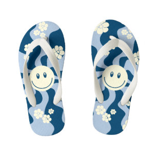 Smile - Dark Blue, Light Blue and Cream Kid's Jandals