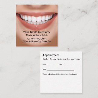 Smile Dentist Office Appointment Business Cards