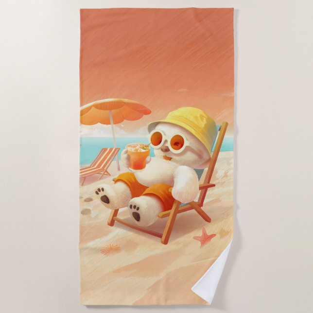 Smile Dog – Beach Mode On Beach Towel (Front)