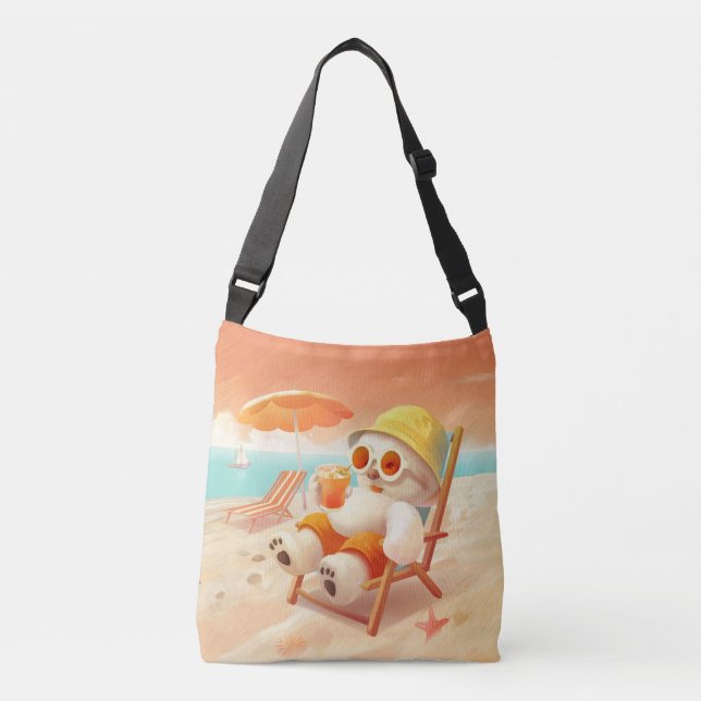 Smile Dog – Beach Mode On Crossbody Bag (Front)