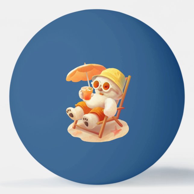 Smile Dog laying on a beach chair Ping Pong Ball (Front)