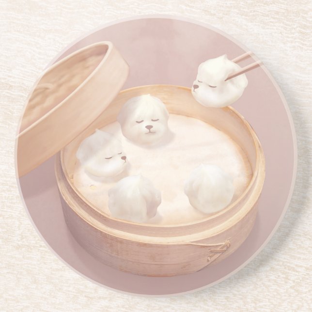 Smile Dog – Xiao Long Bao Delight Coaster (Front)