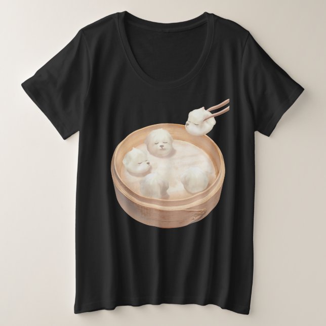 Smile Dog – Xiao Long Bao Delight Plus Size T-Shirt (Design Front)