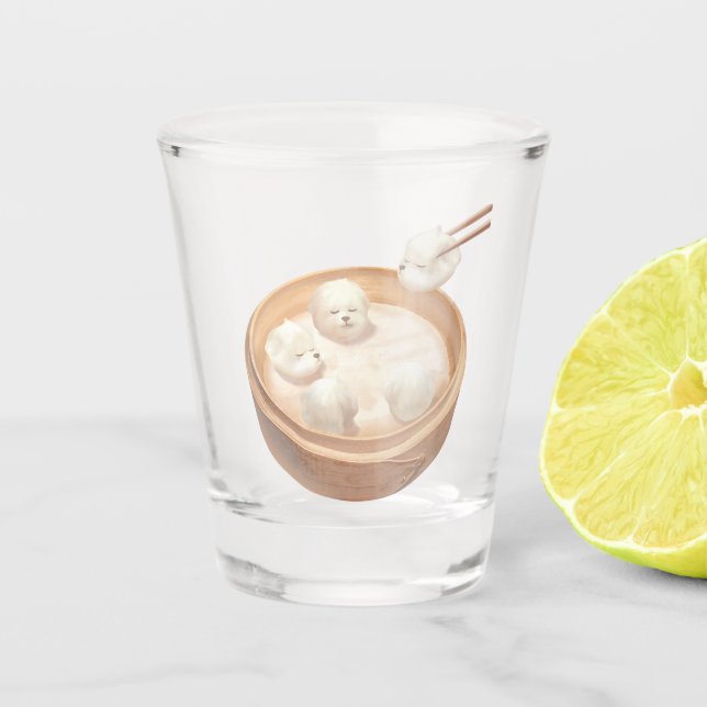 Smile Dog – Xiao Long Bao Delight Shot Glass (Front)