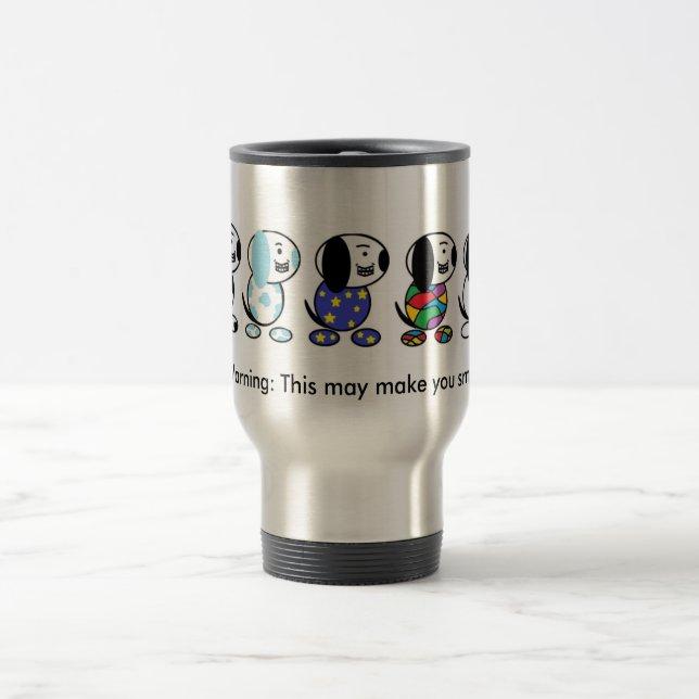 Smile dogs Warning: This may make you smile Travel Mug (Center)