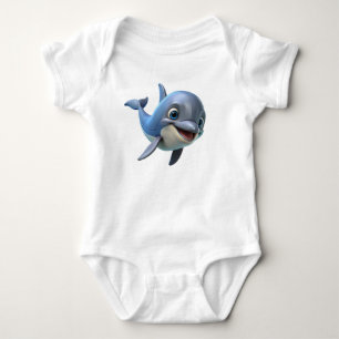 Smile Dolphin Baby Bodysuit