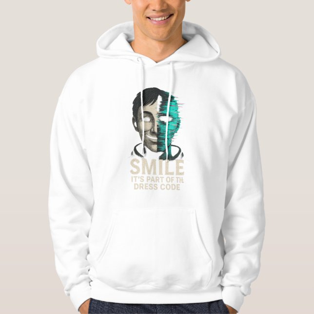 Smile Dress Code Digital Glitch Hoodie (Front)