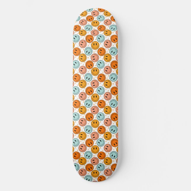 Smile Emoji Pattern Skateboard (Front)