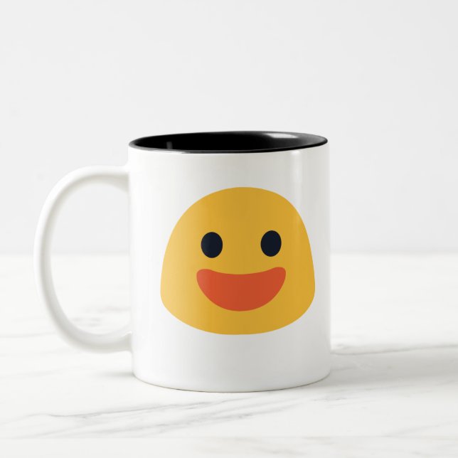 Smile Emoji Two-Tone Coffee Mug (Left)