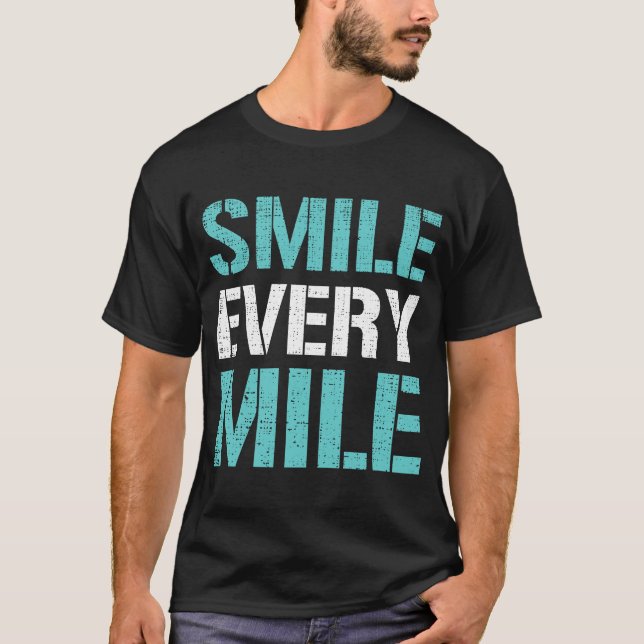 Smile Every Mile Funny Running Runner T-Shirt (Front)