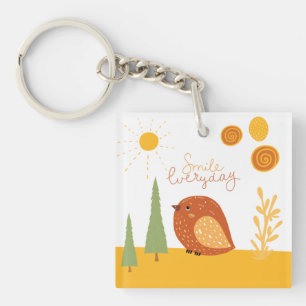 Smile Everyday Boho Bird Sunshine Cute Key Ring