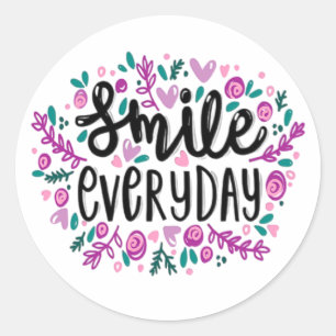 Smile Everyday Classic Round Sticker