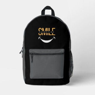 Smile Everytime – Spread Positive Vibes Anywhere Printed Backpack