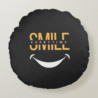 Smile Everytime – Spread Positive Vibes Anywhere Round Cushion