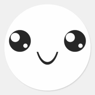 Smile Face Classic Round Sticker