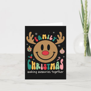 Smile Face Family Christmas 2023 Xmas Crew Reindee Card
