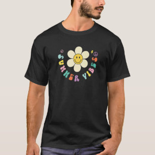 Smile Face Flower Summer Vibes Groovy Peace Hippie T-Shirt