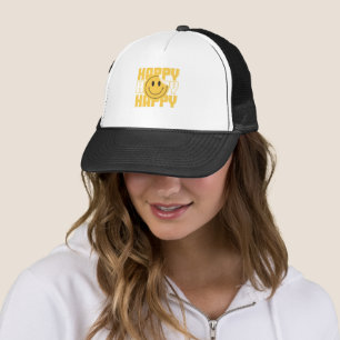 smile face happy trucker hat