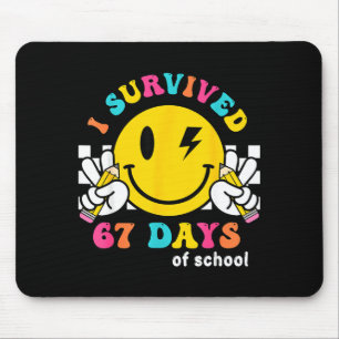 Smile Face I Survived 67 Days Of School  Mouse Pad