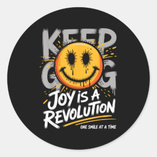 Smile Face Optimism Good Energy Mental Health Awar Classic Round Sticker