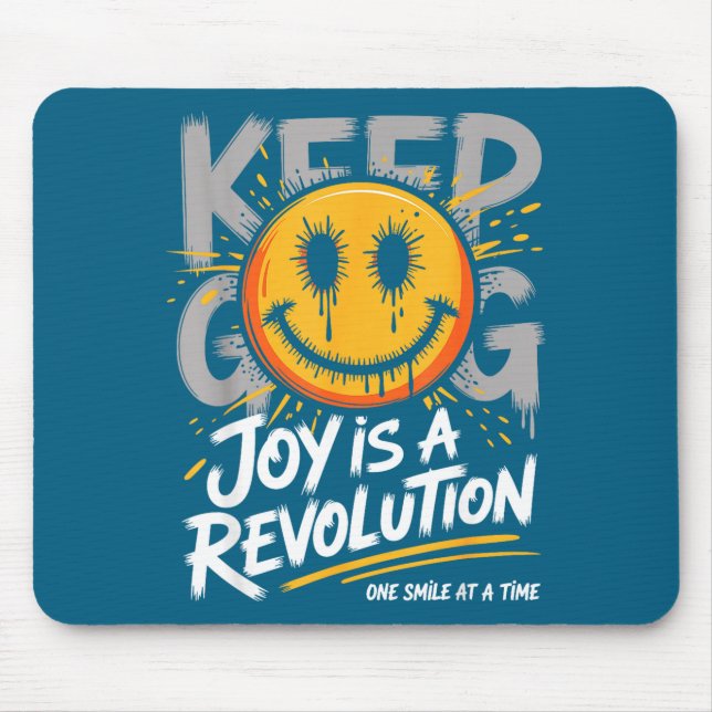 Smile Face Optimism Good Energy Mental Health Awar Mouse Pad (Front)
